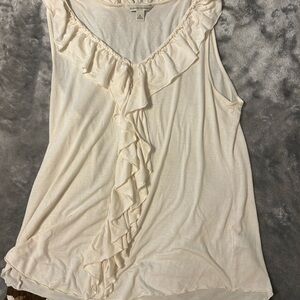 Banana Republic Cream Ruffle Blouse
